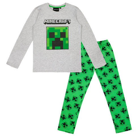 Minecraft Creeper Jungen Schlafanzug Pyjama Langarm