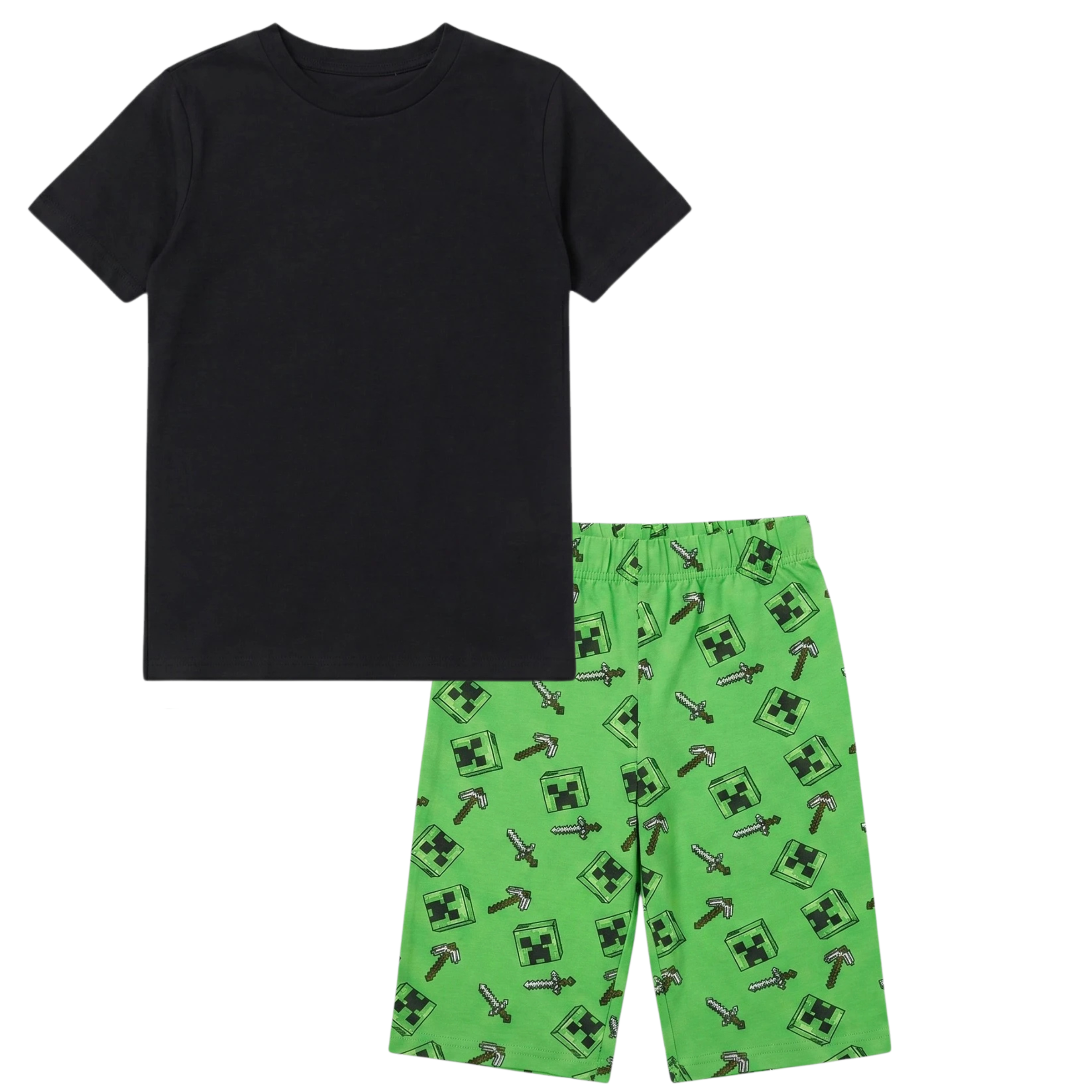 Minecraft Kinder Pyjama kurzer Schlafanzug Creeper