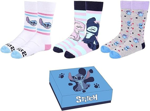 Disney Lilo und Stitch Socken 3er Pack socken Strümpfe in schöner Geschenkverpackung 36-41 Stitch 2
