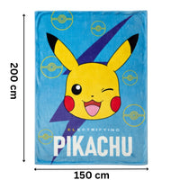 Pokémon Pikachu große Kuscheldecke,150x200 cm, sehr weich und flauschig