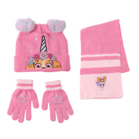Paw Patrol Mädchen Winterset mit Mütze, Schal und Handschuh