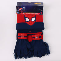 Spider-Man Bommelmütze Handschuhe und Schal Set für Kinder