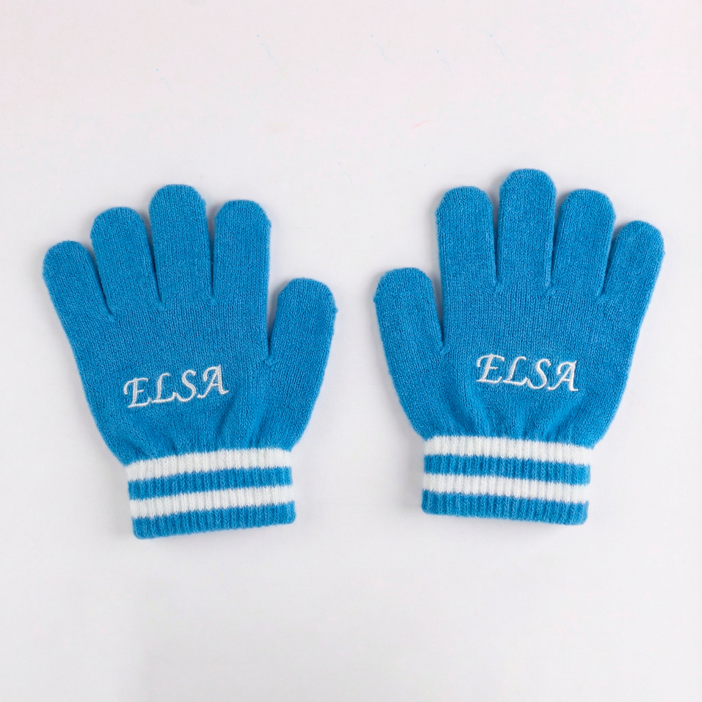 Eiskönigin Bommelmütze Handschuhe und Schal Set für Kinder