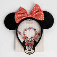 Minnie Maus Accessoires Set, Haarreifen mit Schleife und Ohren