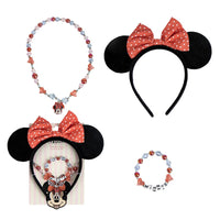 Minnie Maus Accessoires Set, Haarreifen mit Schleife und Ohren