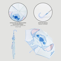 Stitch Kinder Regenschirm, 3D Ohren Stockschirm, Kuppelschirm 71cm