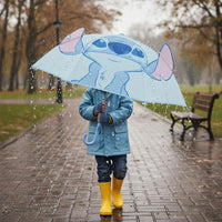 Stitch Kinder Regenschirm, 3D Ohren Stockschirm, Kuppelschirm 71cm