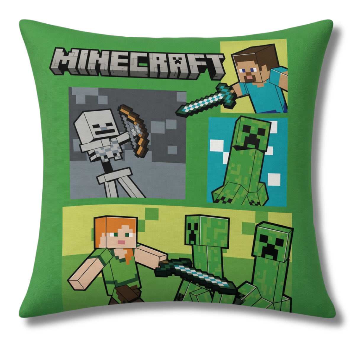 Minecraft Creeper Wende-Kissen, 40 x 40 cm, superweich