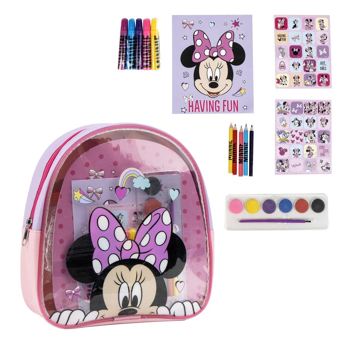 Minnie Mouse Mal- und Bastelset mit Stiften, Farben, Stickern & Malbuch im Rucksack