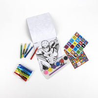 Mal- und Bastelset mit Stiften, Farben, Stickern & Malbuch im Rucksack