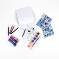 Stitch Mal- und Bastelset mit Stiften, Farben, Stickern & Malbuch im Rucksack