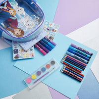 Eiskönigin Mal- und Bastelset mit Stiften, Farben, Stickern & Malbuch im Rucksack