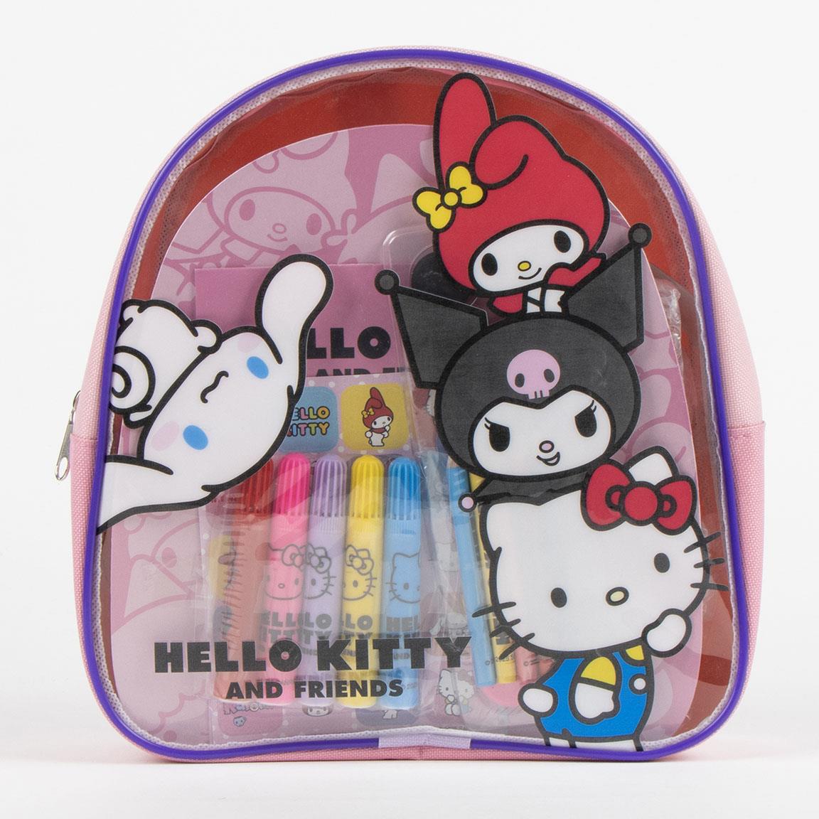 Hello Kitty Mal- und Bastelset mit Stiften, Farben, Stickern & Malbuch im Rucksack