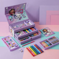 Kinder Malkoffer, 68-teilig, Gabbys Dollhouse Malset mit Buntstifte etc.