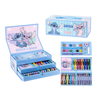 Kinder Malkoffer, 68-teilig, Lilo& Stitch Malset mit Buntstifte etc.