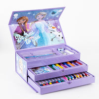 Kinder Malkoffer, 68-teilig, Eiskönigin Anne und Elsa Malset mit Buntstifte, Filzstifte, Wasserfarbe