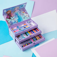 Kinder Malkoffer, 68-teilig, Eiskönigin Anne und Elsa Malset mit Buntstifte, Filzstifte, Wasserfarbe