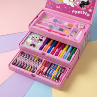 Kinder Malkoffer, 68-teilig, Minnie Maus Malset mit Buntstifte etc.