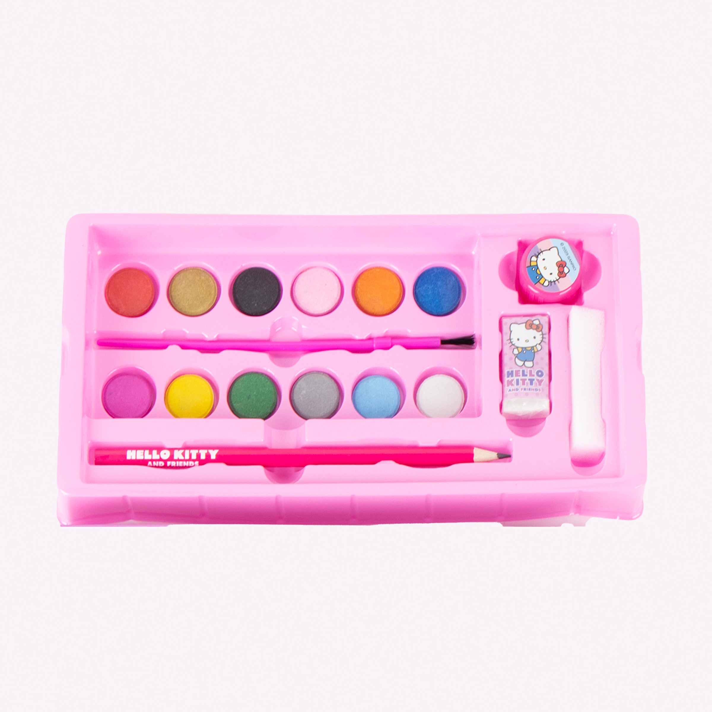 Kinder Malkoffer, 68-teilig, Hello Kitty Malset mit Buntstifte, Filzstifte, Wasserfarbe
