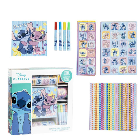 Disney Lilo & Stitch Mal- und Schreibset, 1000 Aufkleber, Stifte, Buch