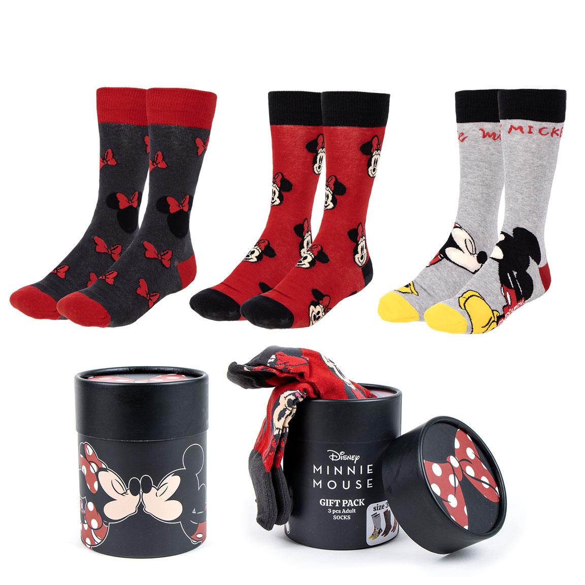 Disney Damen Socken 3er Paar Geschenkverpackung Mickey Minnie Gr. 36-43