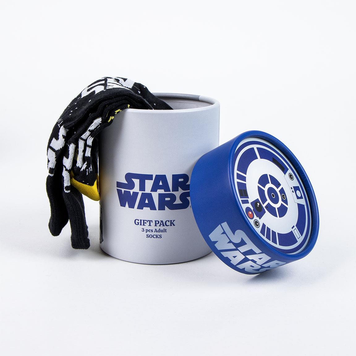 Star Wars Männer 3 Paar Socken Gr. 36-45 in R2D2 Geschenkverpackung