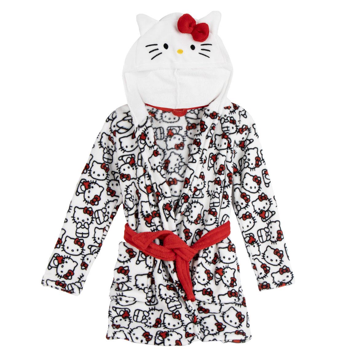 Hello Kitty Mädchen Kinder Bademantel mit Kapuze