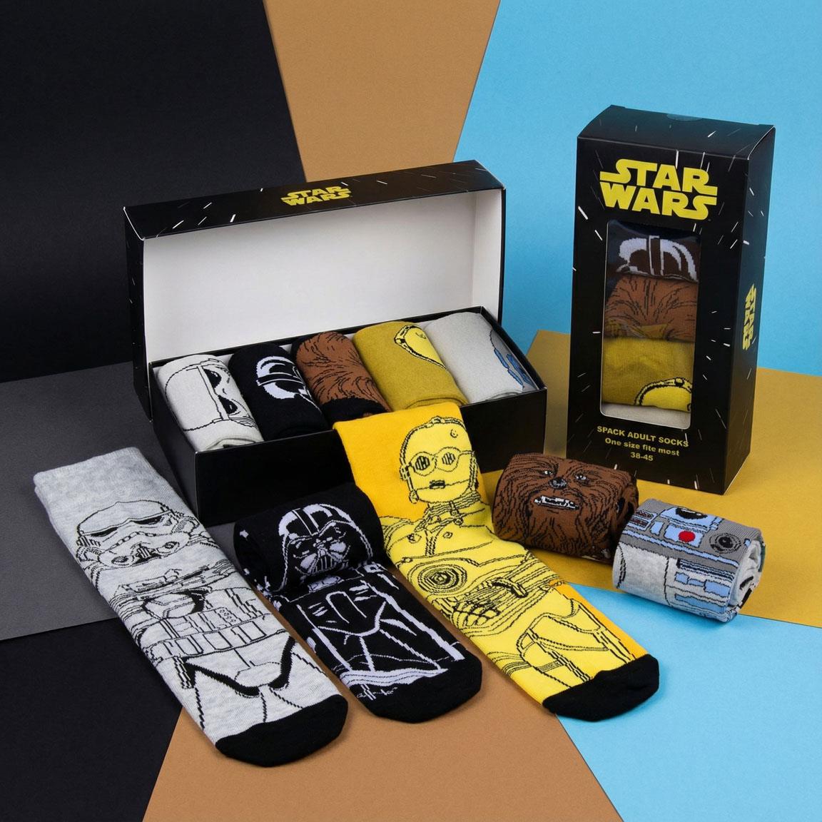 Star Wars Männer 5 Paar Socken Gr. 38-45 in Geschenkverpackung