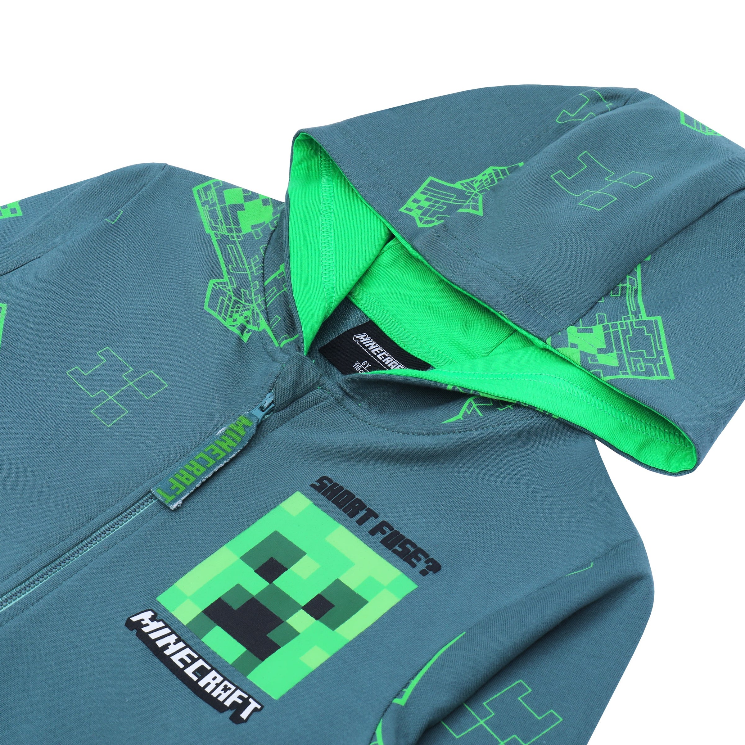 Minecraft Jacke Jungen Sweatjacke mit Kapuze