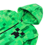 Minecraft Onesie Creeper Fleece Jumpsuit Schlafoverall mit Kapuze