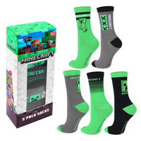 Minecraft Creeper Socken Strümpfe 5er Paar in Minecraft Geschenkverpackung