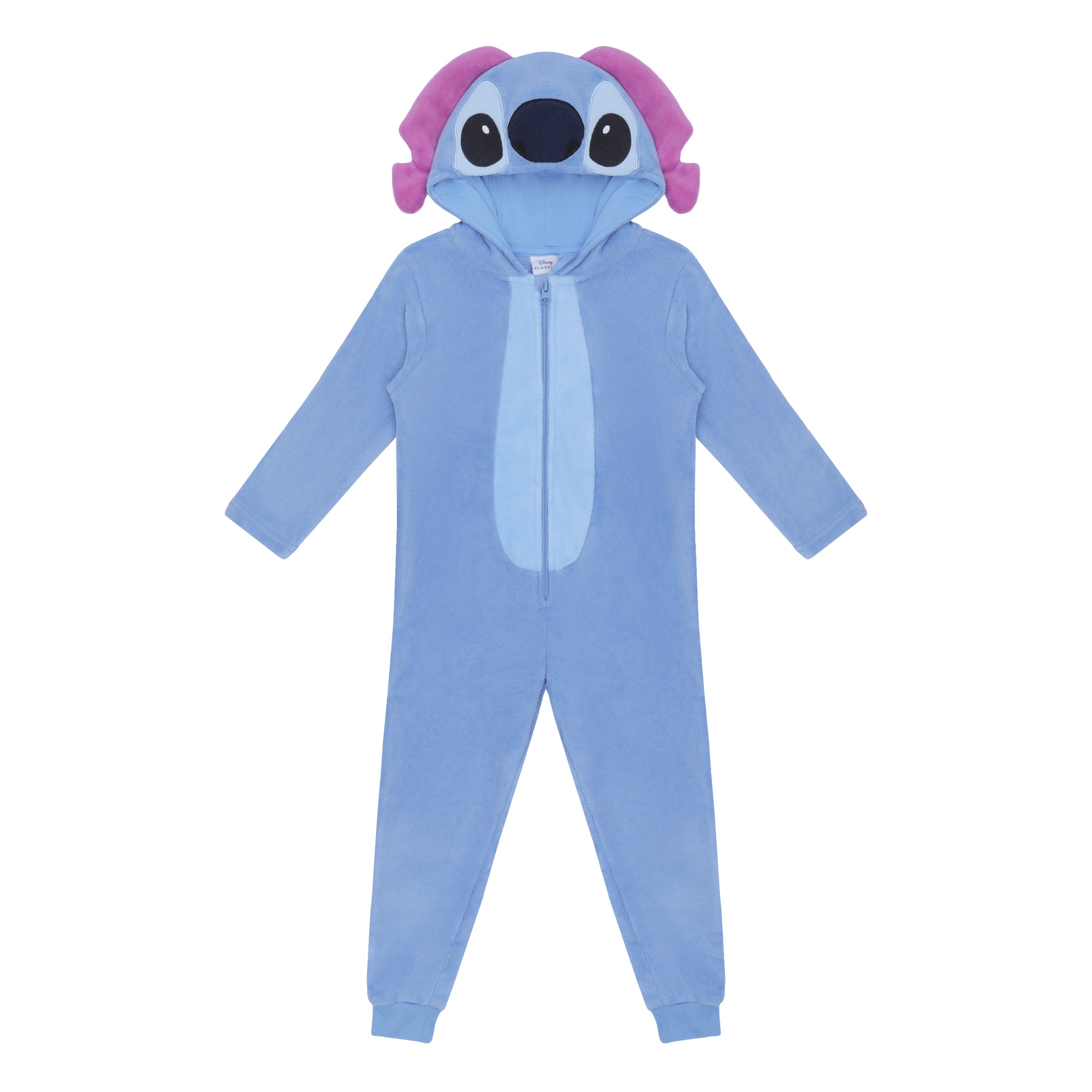 Disney Stitch Kinder Onesie, Blau mit Rosa Ohren Jumpsuit