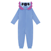 Disney Stitch Kinder Onesie, Blau mit Rosa Ohren Jumpsuit