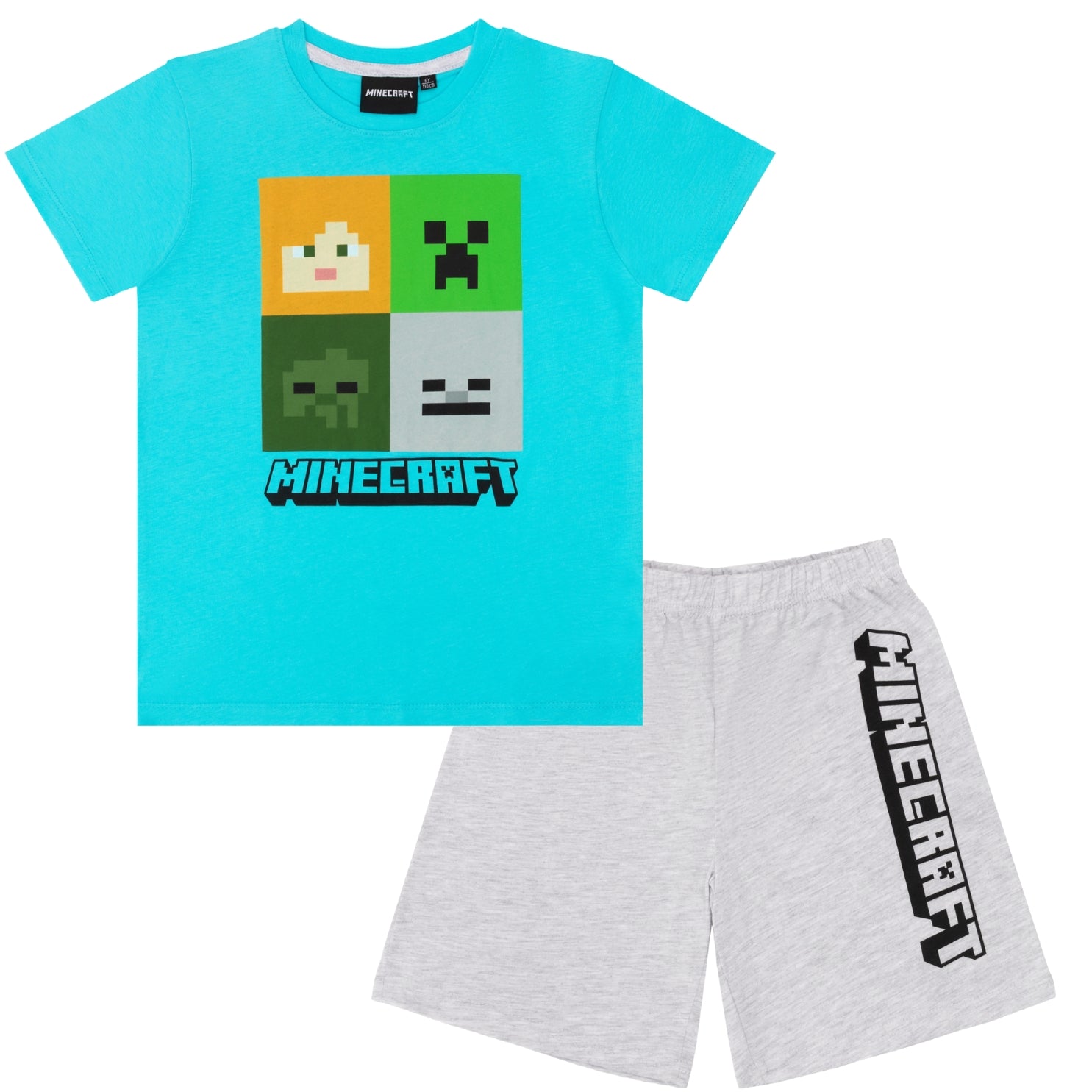 Minecraft Kinder Pyjama kurzer Schlafanzug Creeper