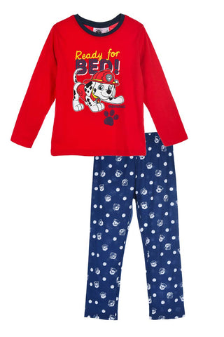 PAW PATROL Jungen Schlafanzug Pyjama Langarm Rot