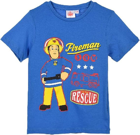Feuerwehrmann Sam T-Shirt Jungen Shirt Blau