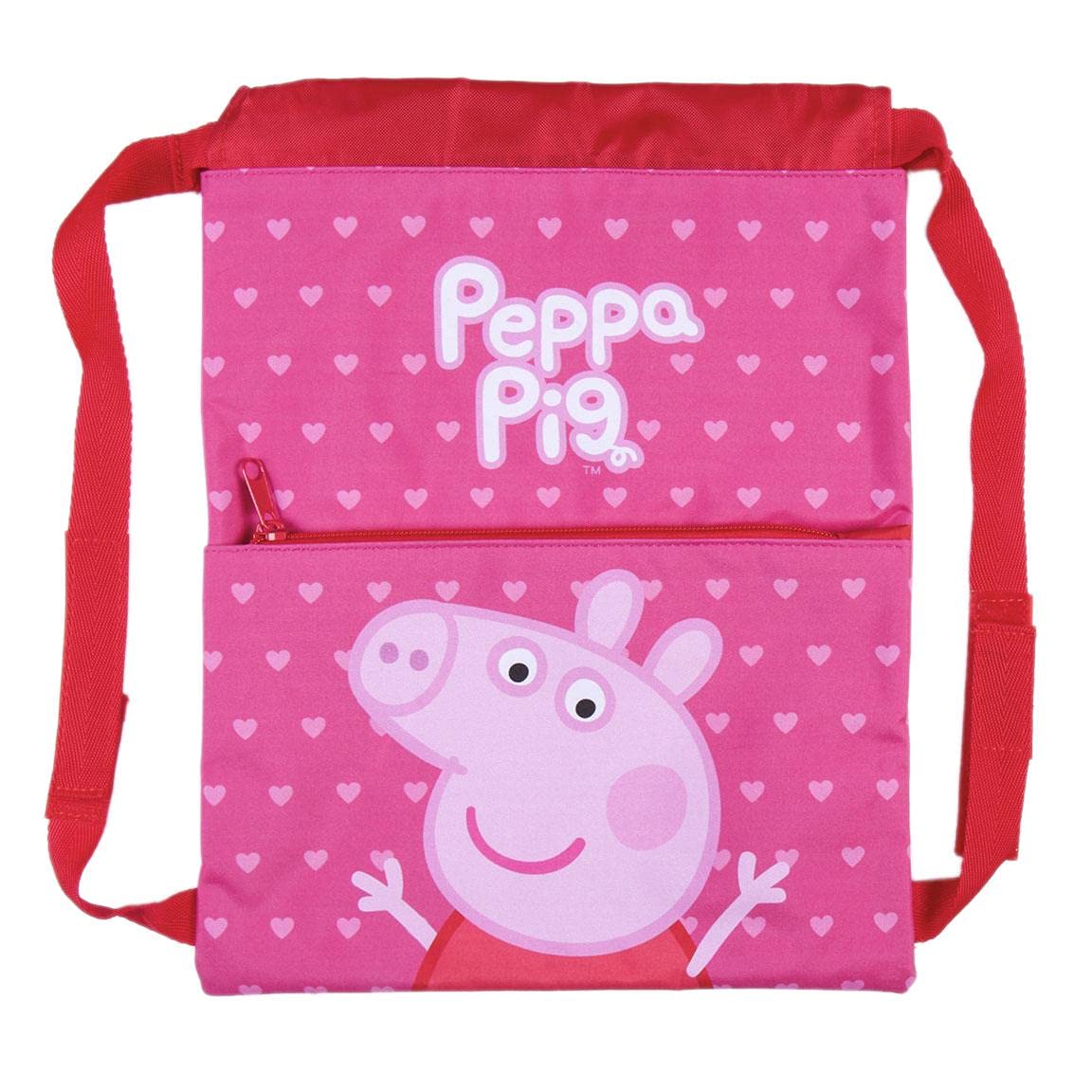 Peppa Pig Turnbeutel Sporttasche Sportbeutel Kindergarten Rucksack (Rosa)