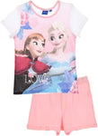 Die Eiskönigin Frozen Mädchen Pyjama kurzer Schlafanzug Anna und ELSA Weiss-Rosa