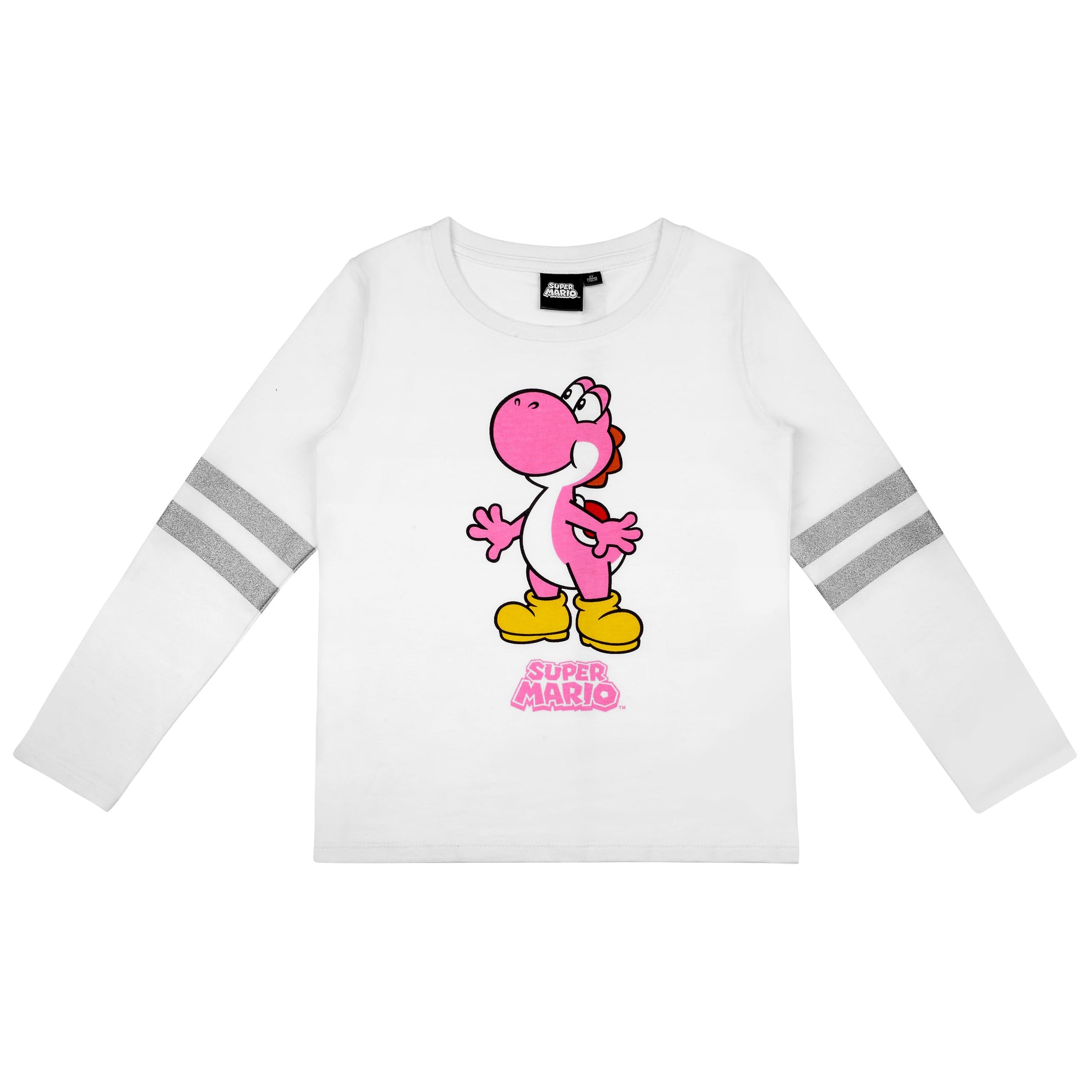 Super Mario Mädchen Langarmshirt Pullover Shirt Weiss