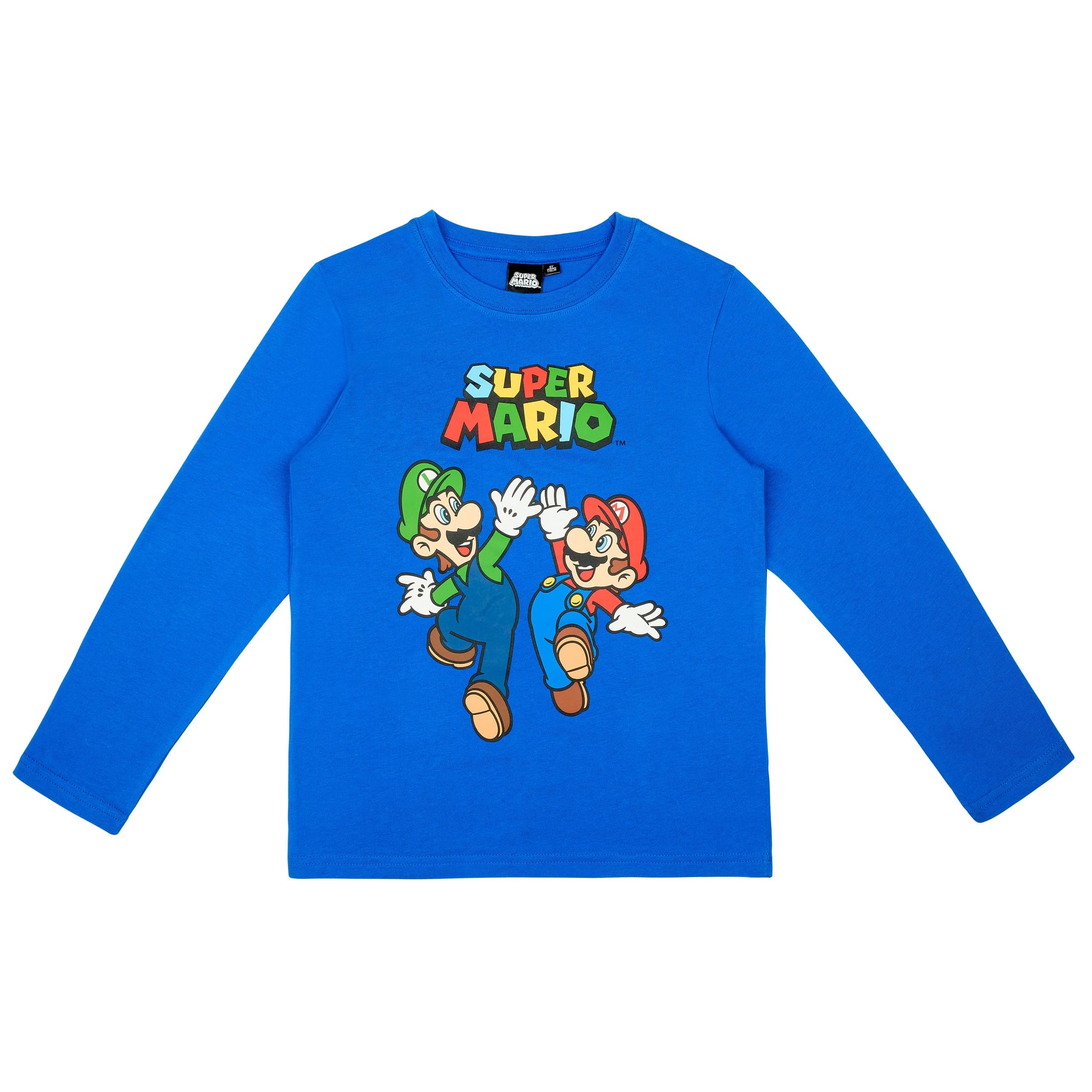 SUPER MARIO Langarmshirt Jungen Mädchen Blau