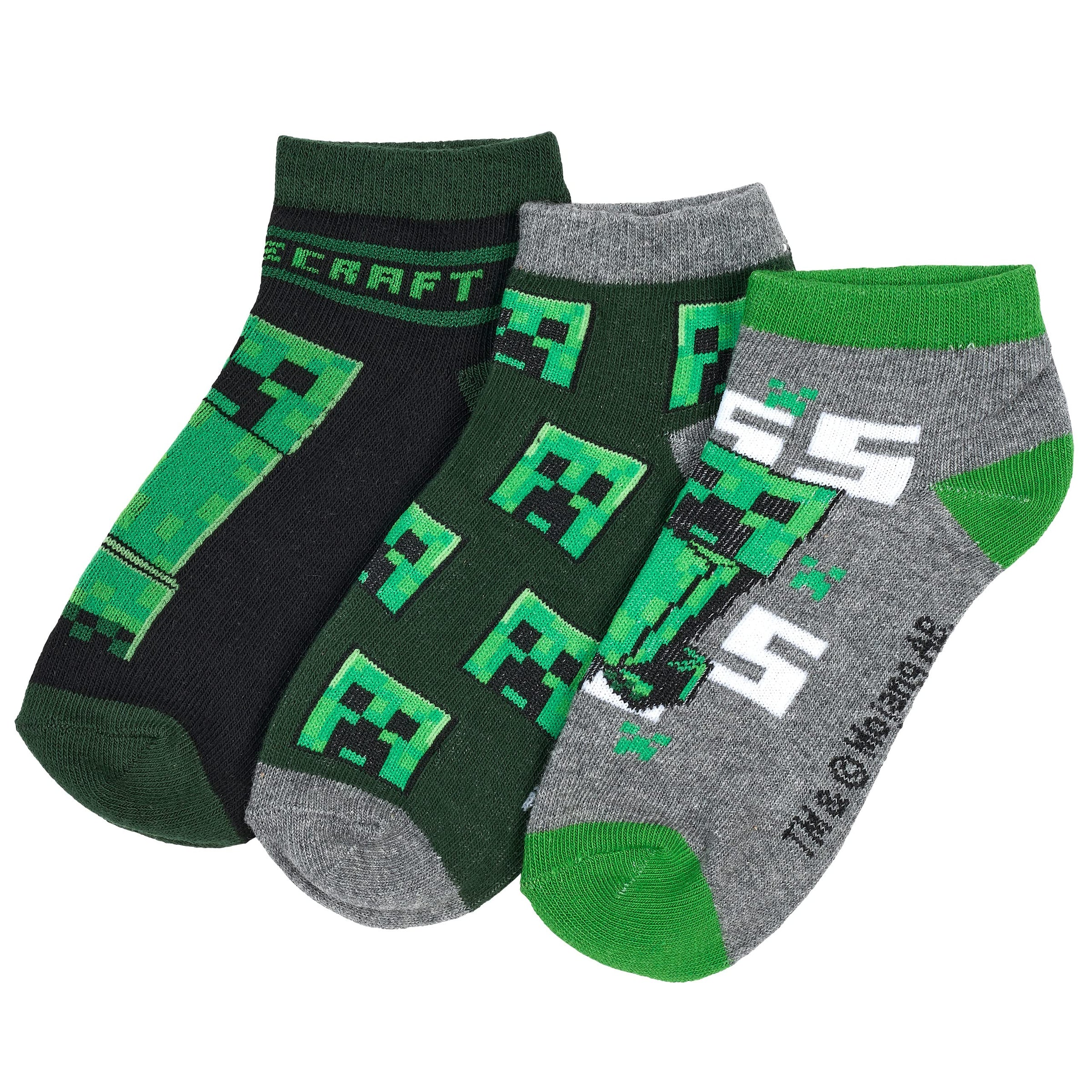 Minecraft Creeper Socken 3er Pack Grün