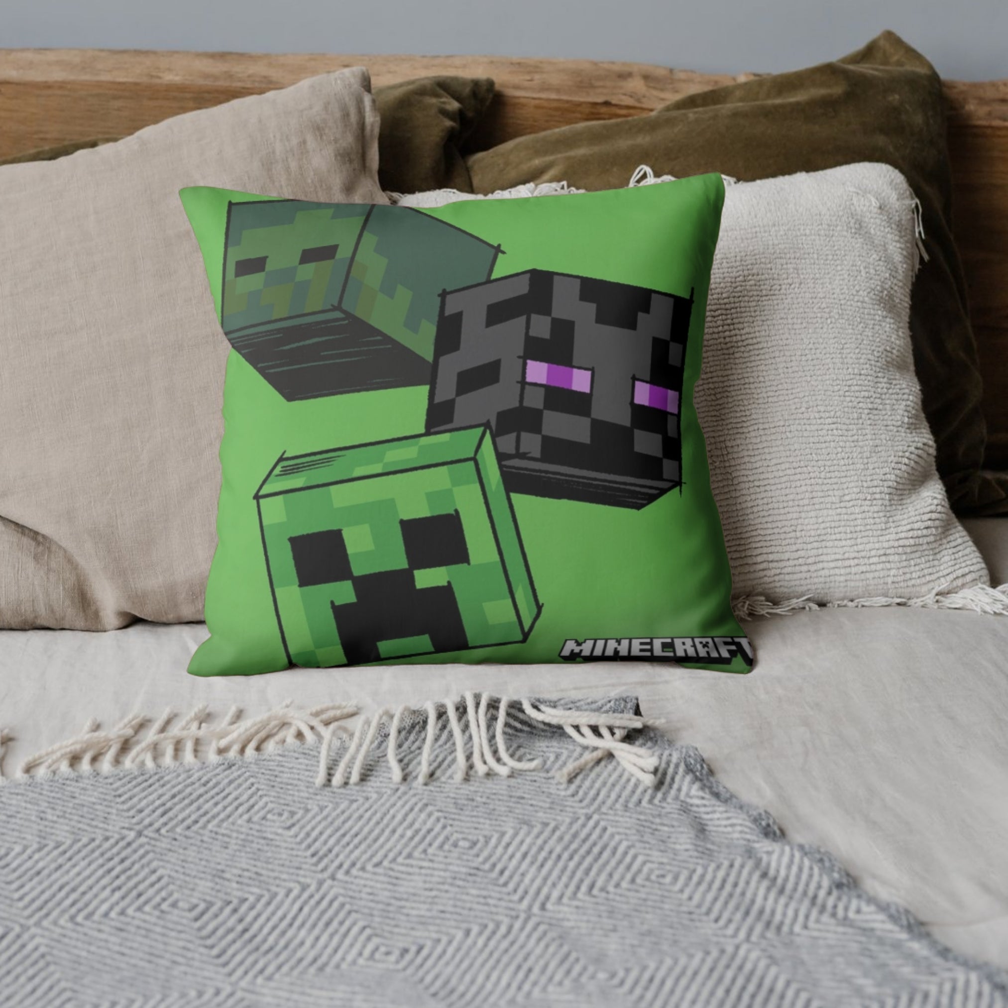 Minecraft Creeper Kissen, 40 x 40 cm, superweich