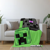 Minecraft Gamer Decke, Polyester, 100x150 cm Creeper Design