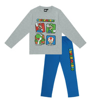 Super Mario Schlafanzug Pyjama mit Mario, Yoshi, Toad und Luigi