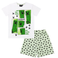 Minecraft Kinder Pyjama kurzer Schlafanzug Creeper