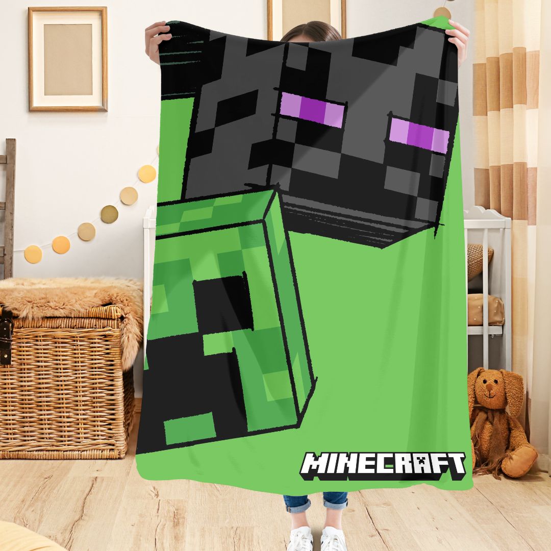 Minecraft Gamer Decke, Polyester, 100x150 cm Creeper Design