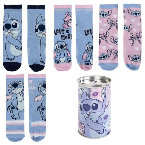 Disney Stitch, Lilo und Stitch Mädchen Kinder 4 Paar inkl. Spardose