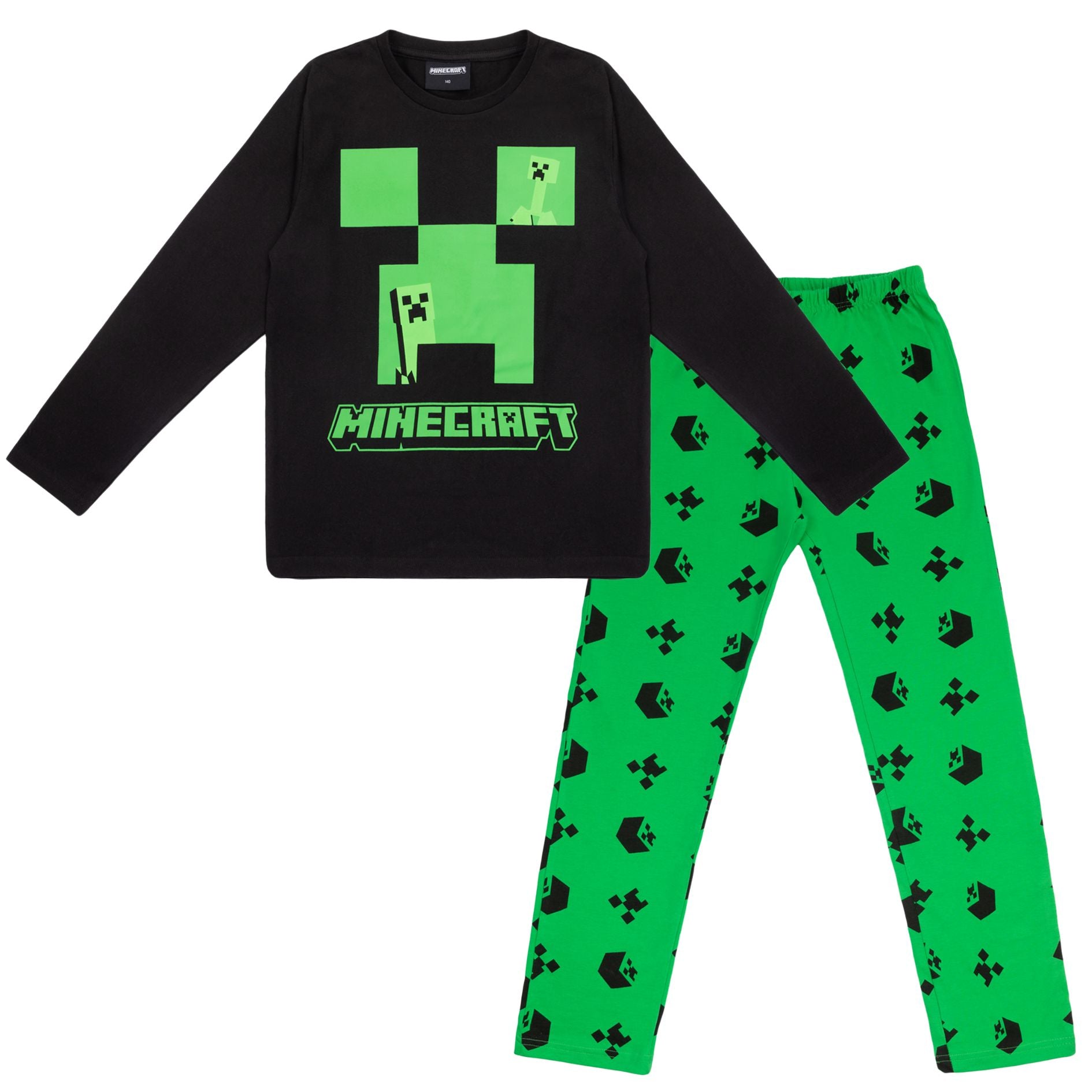 Minecraft Creeper Schlafanzug Pyjama Langarm