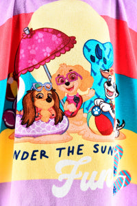 PAW PATROL Kinder Badeponcho mit Kapuze Mädchen Lila