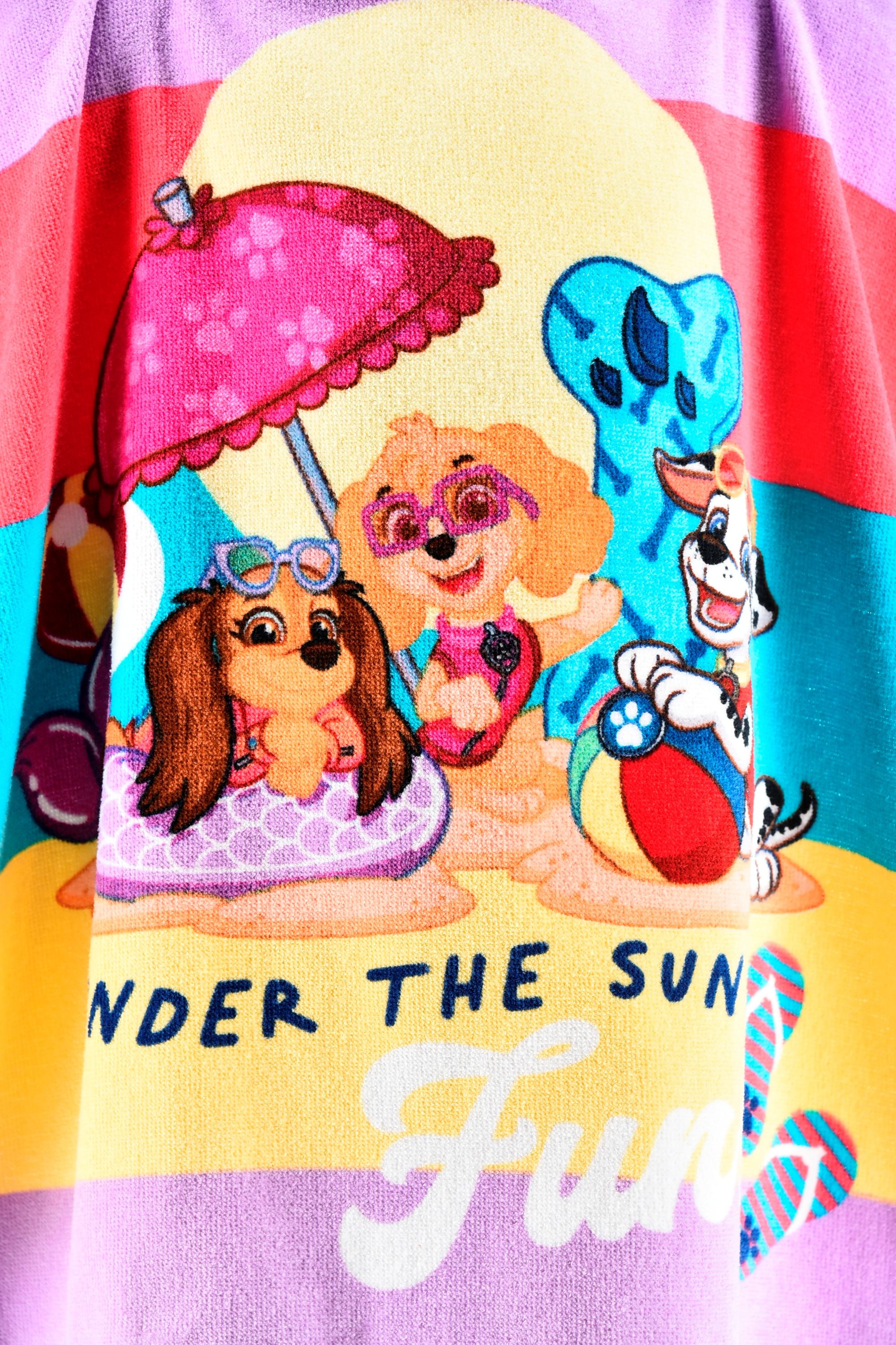 PAW PATROL Kinder Badeponcho mit Kapuze Mädchen Lila